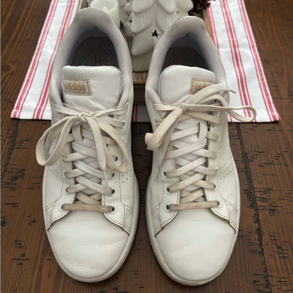 Adidas White Leather Sneakers